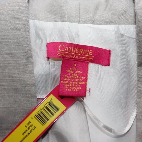 Catherine Malandrino Women's Open Front Shawl Collar Linen Blazer Size 8 NWT - Picture 4 of 9